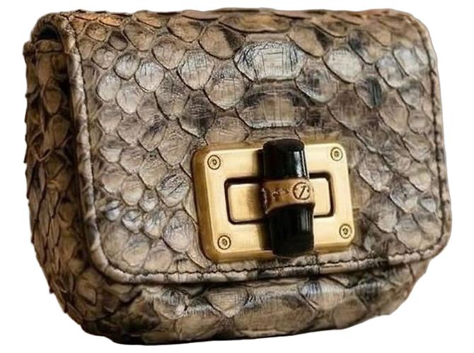 Lanvin Lancia coin purse/key holder in genuine Python leather