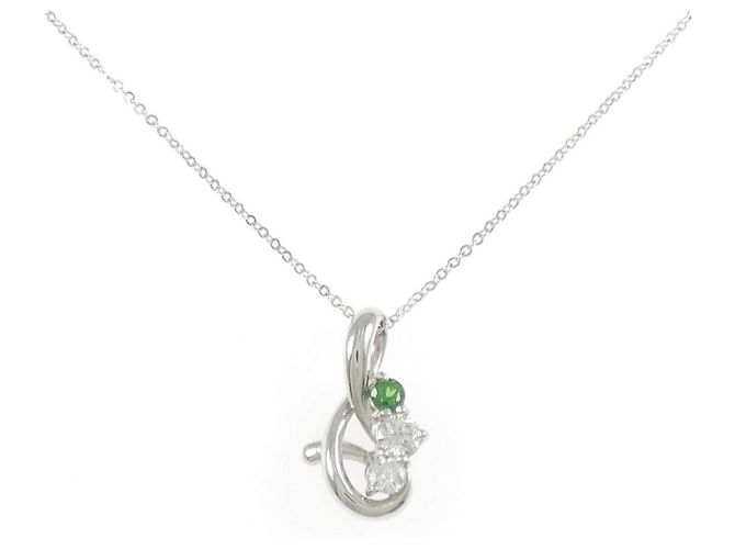 Autre Marque Collana in platino, diamante e granato