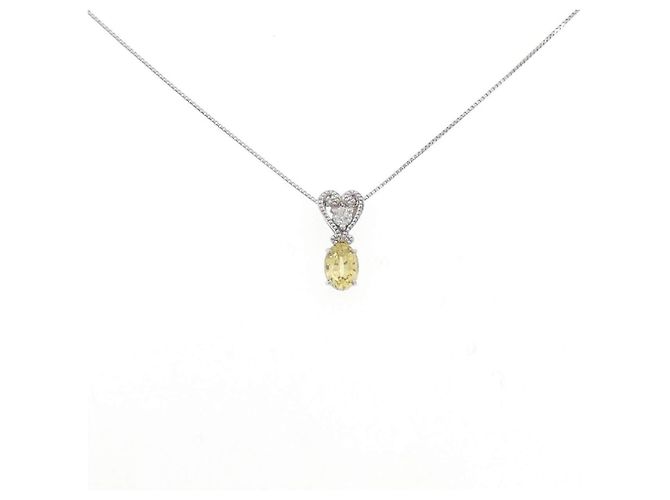 Autre Marque Pt900 Pt850 Saphir Diamant Halskette
