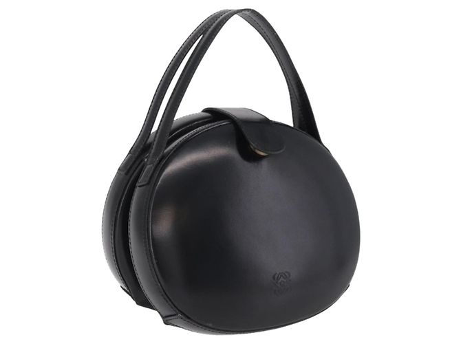 LOEWE Handtasche Leder Schwarz Gold