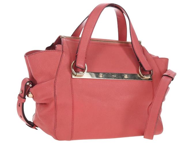 Chloé Sac à main Chloe en cuir 2way Rose Doré