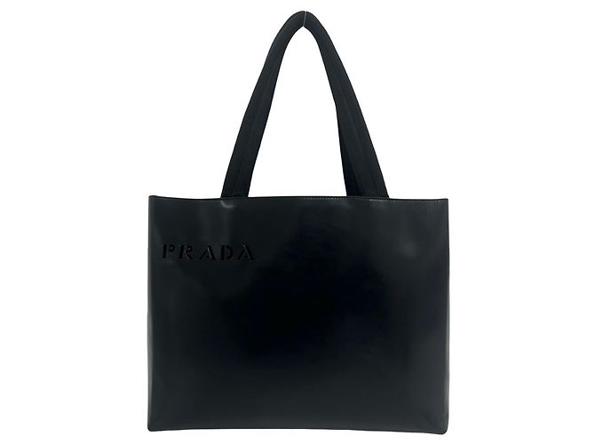 Tote Sac cabas en cuir PRADA avec logo perforé découpé