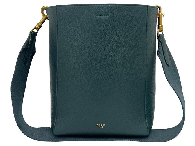 Céline Celine Sangle Bucket Small Shoulder Bag em Couro