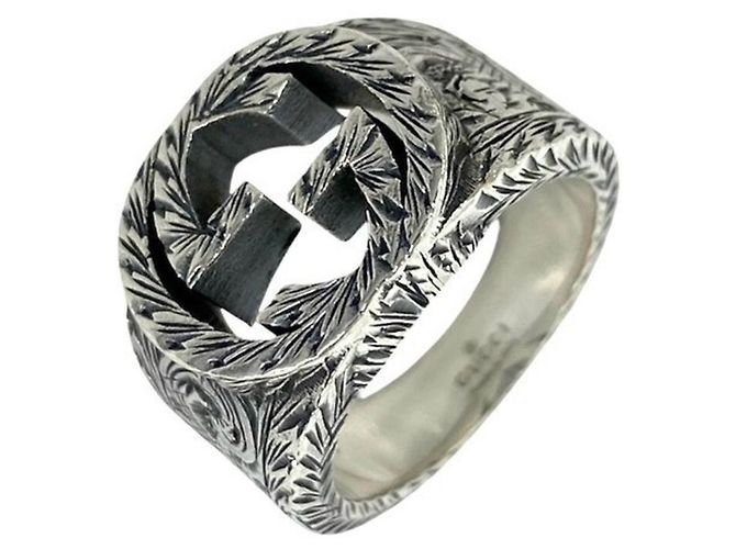 Gucci Interlocking G Silberbandring