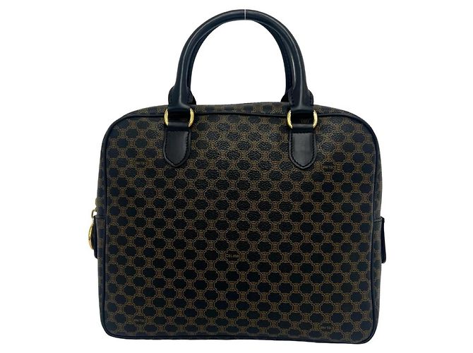 Céline Celine Vintage Macadam Blazon Pattern Lederhandtasche