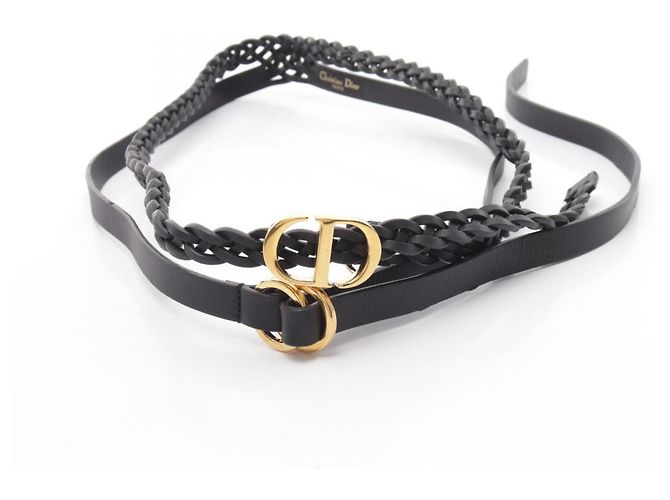 Christian Dior Black Leather Belt