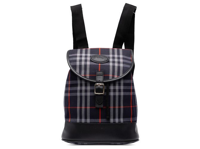 Burberry Blue House Check Canvas Backpack