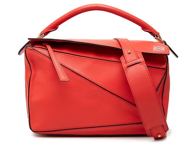 Bolsa Puzzle LOEWE Medium em pele de vitelo vermelha