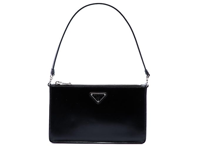 Prada Borsa a tracolla mini in pelle Spazzolato nera