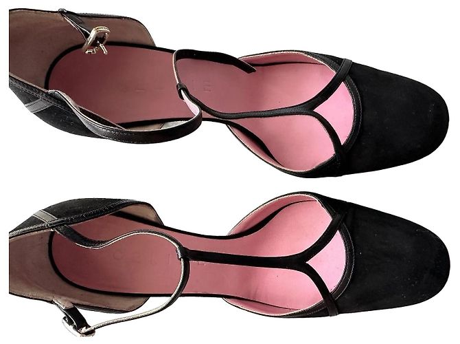 Céline Celine Black Suede Pumps