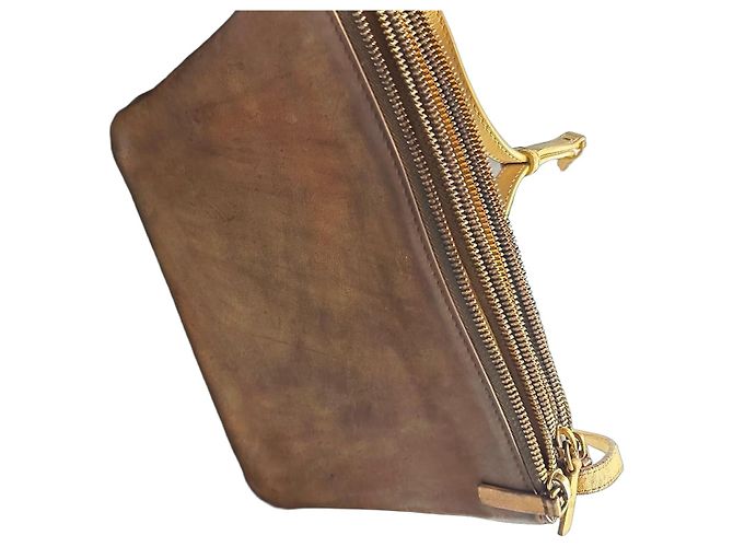 Céline Celine Triomphe Pochette Lederhandtasche in braun