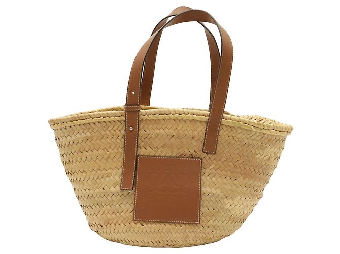 Sac à main panier Loewe Large en cuir marron