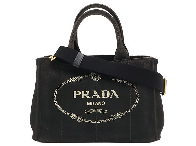Borsa Tote Prada Canapa in Nero