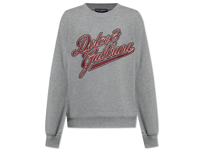 Dolce & Gabbana Logo Sweatshirt Grau Baumwolle
