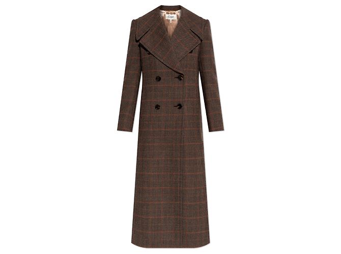 Chloé Double-breasted check-pattern coat