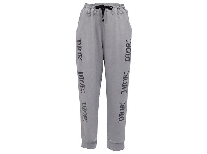 Calças de jogging Dior Logo em algodão cinzento