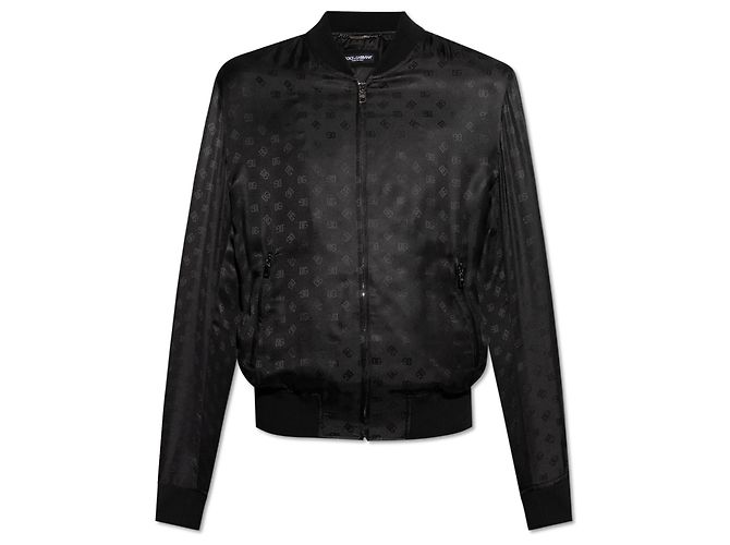 Giacca bomber Dolce & Gabbana in seta nera