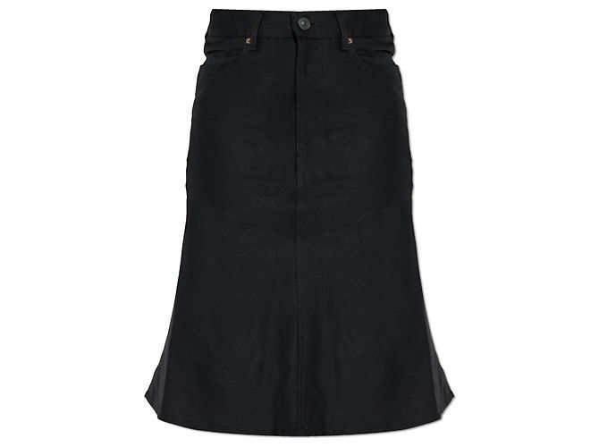 Falda de denim Balenciaga negra de algodón
