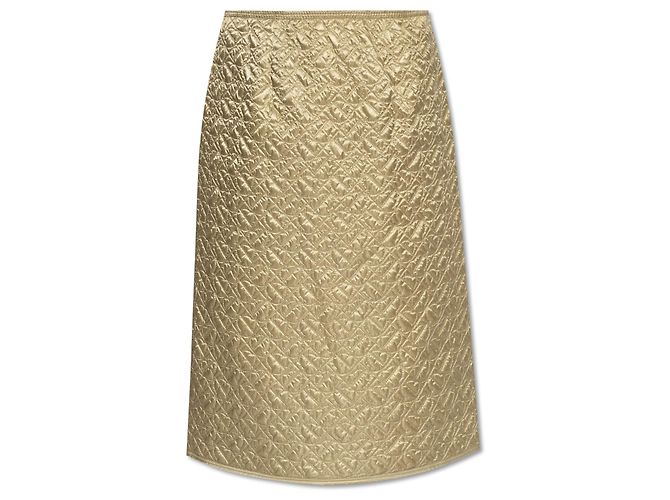 Saia midi acolchoada Moncler dourada