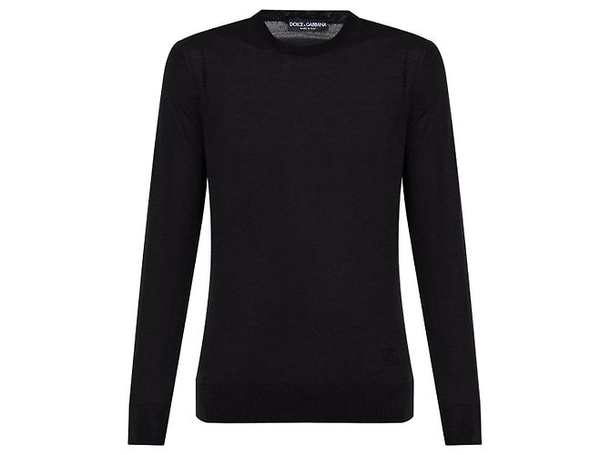 Dolce & Gabbana Wool Crewneck Sweater Black