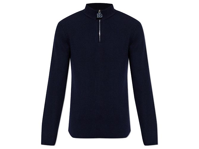 Dolce & Gabbana Wollpullover in Navy Blau
