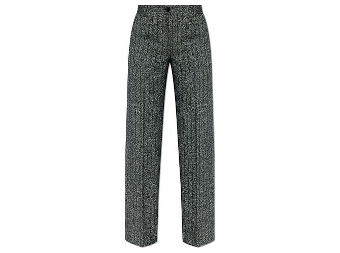 Dolce & Gabbana Hose mit Bügelfalte aus Wolle Grau