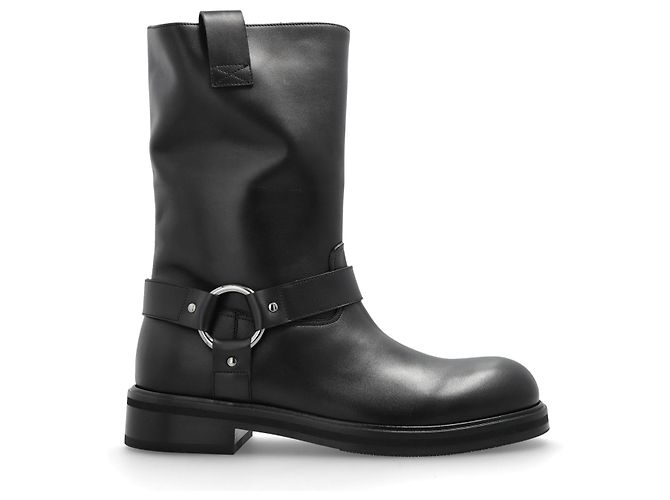 Dolce & Gabbana Leather Engineer Boots Black