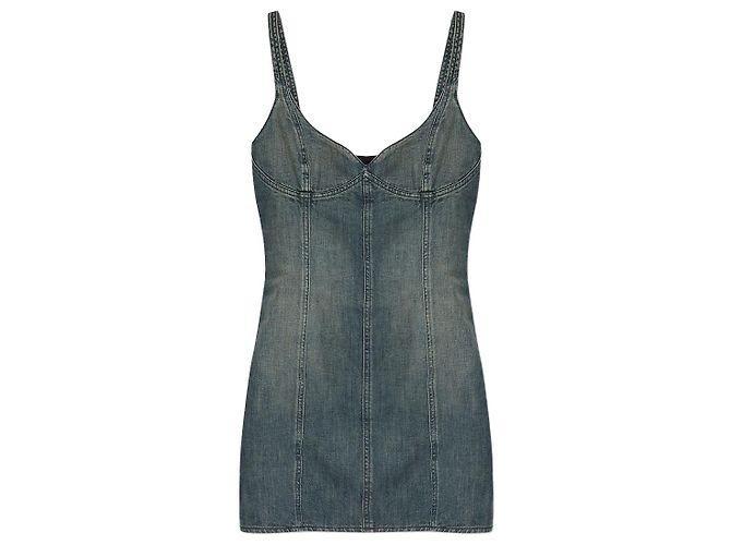 Vestido mini de denim azul Balenciaga