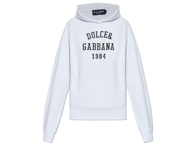 Dolce & Gabbana Logo Sweatshirt Weiß Baumwolle