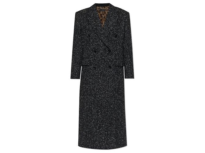 Dolce & Gabbana Double-breasted Wool Coat Grey
