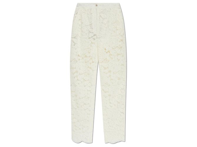 Dolce & Gabbana Spitzenhose Creme