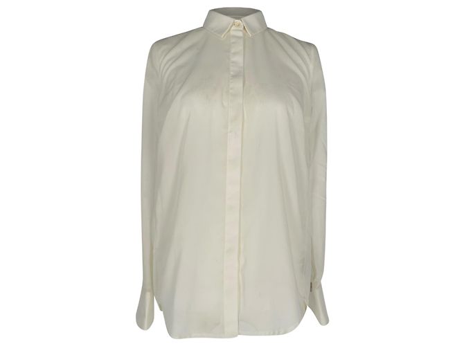 Camisa de botones ocultos Brunello Cucinelli en algodón blanco