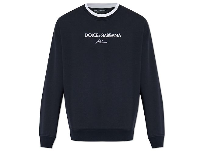 Dolce & Gabbana Logo Sweatshirt blau aus Baumwolle