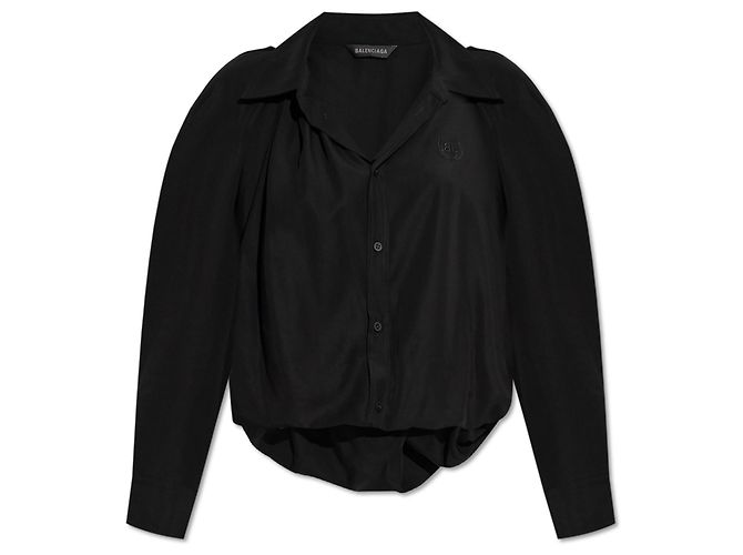 Balenciaga Camicia con logo ricamato