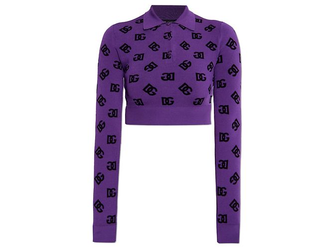 Dolce & Gabbana Polo cropped de manga comprida