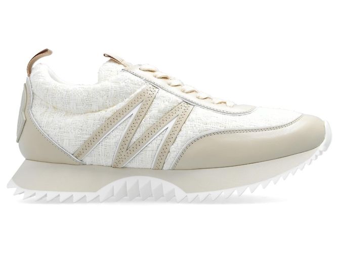 Baskets Moncler Pacey en cuir blanc et crème