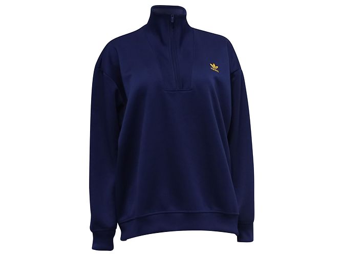 Autre Marque Adidas Halb-Zip-Pullover mit besticktem Logo aus dunkelblauem Polyester