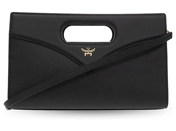 Borsa a tracolla MCM in pelle nera
