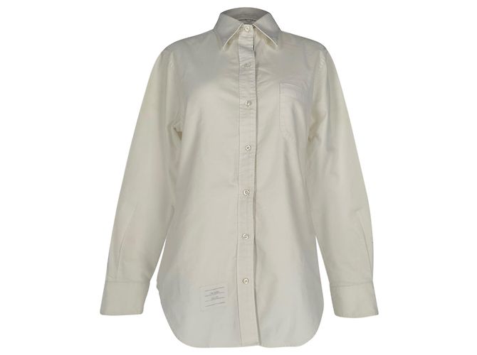 Camisa de botones Thom Browne en algodón blanco