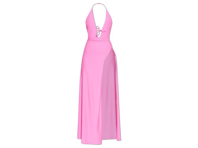 Balenciaga Vestido rosa con espalda descubierta de nylon