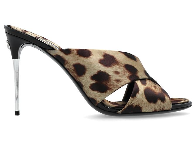 Dolce & Gabbana Sandali con tacco Leopardato Marrone Beige
