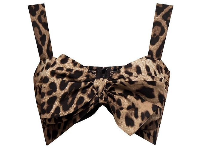 Top Dolce & Gabbana Estampado Animal Algodón Marrón