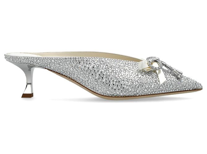 Jimmy Choo Auria Absatz-Mules Silber Kristall