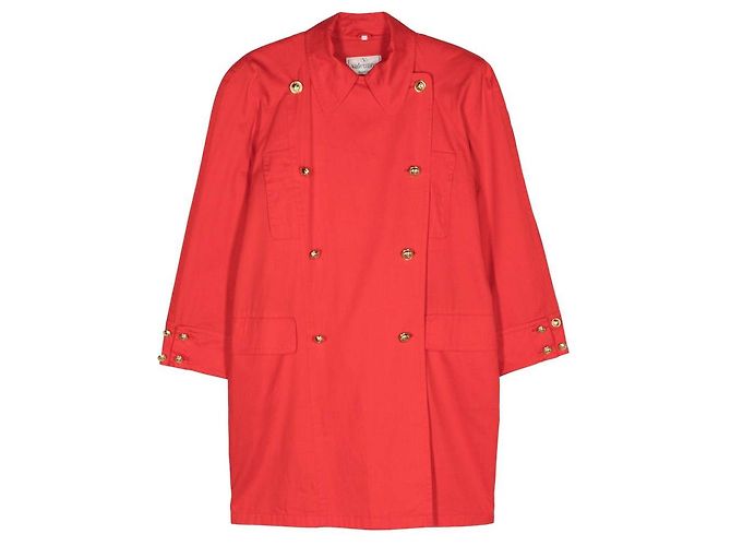 Autre Marque Abrigo Valentino de algodón rojo