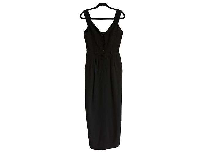 Chanel Abendkleid Schwarz Wolle