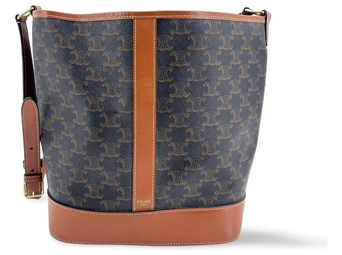 Céline Celine Bucket Triomphe Coated Canvas Small