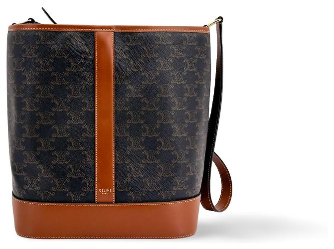 Céline Celine Bucket Triomphe Coated Canvas Medium