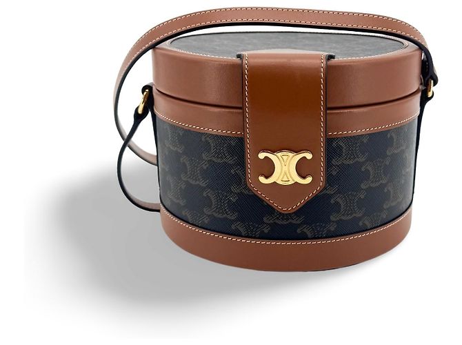 Céline Celine Tambour Triomphe Coated Canvas Medium