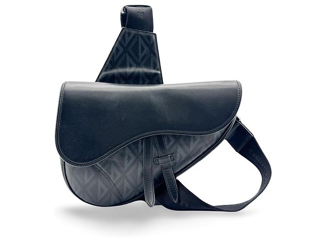 Christian Dior Saddle CD Diamond Coated Canvas and Leather