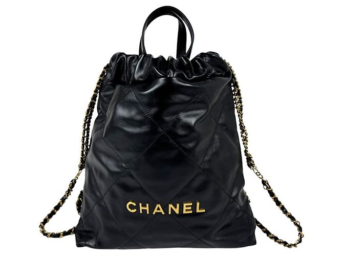 Chanel Leather Backpack in Black